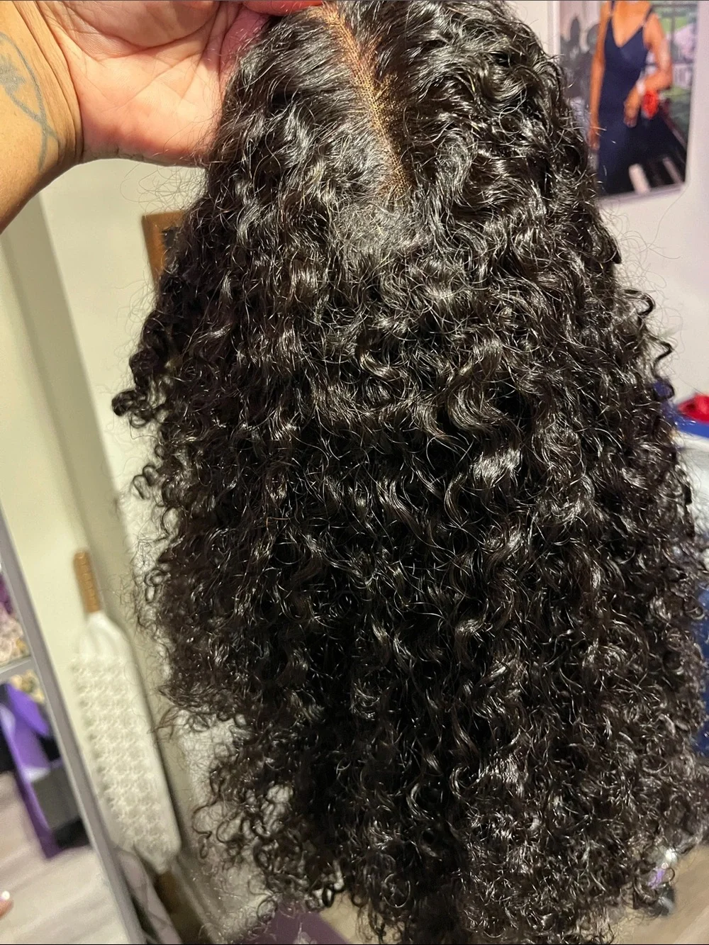 Luvme Black Deep Curly Human Hair Wig — Natural Volume & Texture